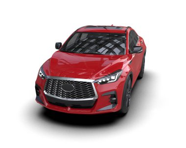 Modern araba beyazda izole edilmiş. 3d oluşturma.