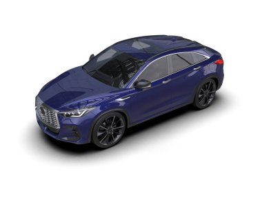 Araba, beyaz arka planda modern sedan. 3d oluşturma