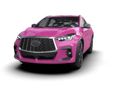 Pembe cip arabası. 3d oluşturma