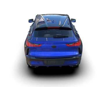 modern araba gri arka planda izole edilmiş 3 boyutlu görüntüleme