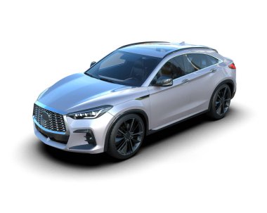 Lüks modern araba beyaz arka planda izole edilmiş.