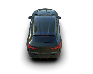 Siyah arka planda modern lüks bir araba. 3d oluşturma