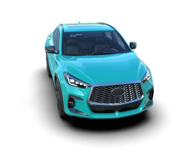 Arka planda modern şehir arabası. 3d oluşturma