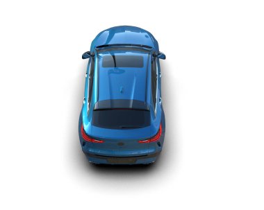 Beyaz arka planda bir araba. 3d oluşturma