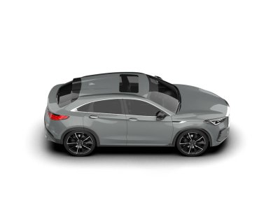 Siyah SUv beyaz arkaplanda izole edildi - 3D görüntüleme - illüstrasyon