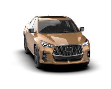 Minibüs beyaz renkte izole edilmiş. 3D görüntüleme - illüstrasyon