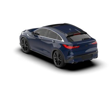 Siyah lüks araba beyaz arka planda izole edilmiş. 3d oluşturma.