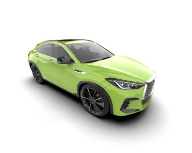 modern araba beyaz arkaplanda izole edildi