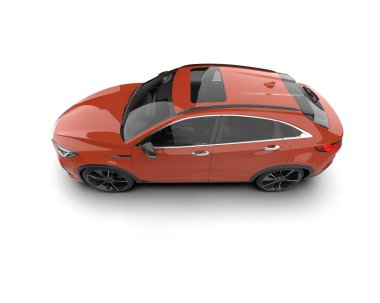 modern araba beyaz arka planda izole edildi. 3 boyutlu çizim - illüstrasyon