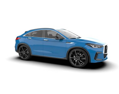 3 boyutlu mavi araba çizimi. yüksek kaliteli resimleme