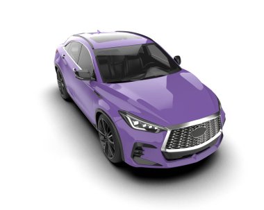 Modern araba arka planda izole edilmiş. 3D görüntüleme - illüstrasyon