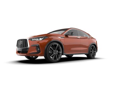 Stüdyo ortamında markasız bir SUV 'un 3 boyutlu çizimi