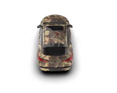 Beyaz arka planda 3 boyutlu araç izole edilmiş.