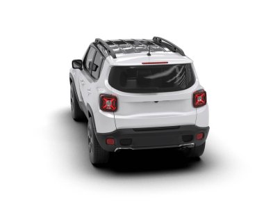 beyaz modern SUv - dikey görünüm - izole