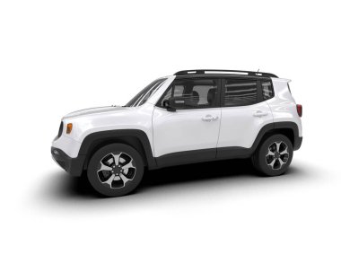 Modern beyaz pikap araba - pikap araba - 3 boyutlu resim