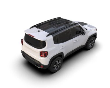 Siyah arka görüşlü modern kompakt araba