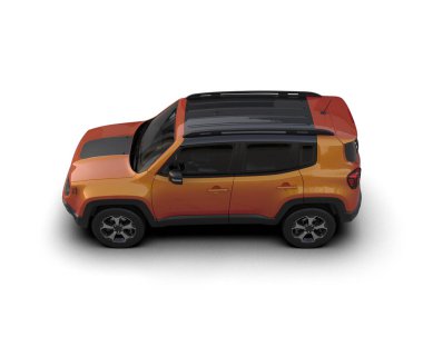 modern turuncu araba 3D görüntüleme