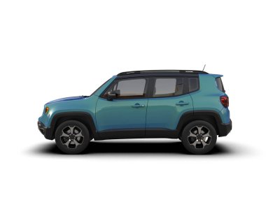 modern araba beyaz arka planda izole edildi. 3 boyutlu görüntüleme