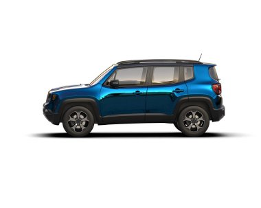 Beyaz arka planda modern bir cip. 3d oluşturma