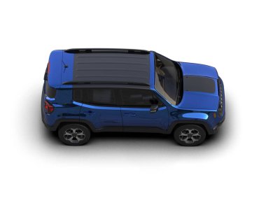 Siyah araba beyazda izole edilmiş. 3D görüntüleme - cg