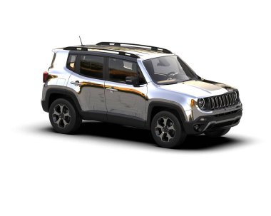 modern araba beyaz arkaplanda izole edildi