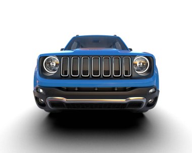 mavi SUv beyaz arkaplanda izole edildi