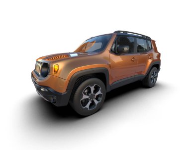 turuncu modern araba - 3D görüntüleme