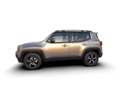 SUV beyaz arka planda izole edildi. 3d oluşturma