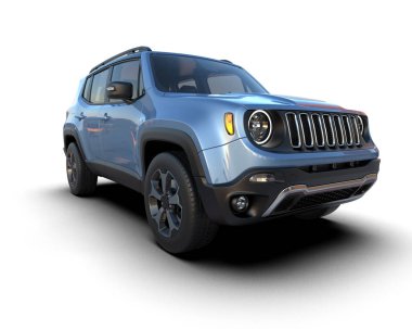 Beyaz arka planda modern bir cip. 3d oluşturma