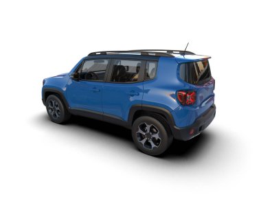 modern mavi araba - ön görünüm - 3D görüntüleme