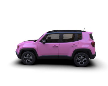 Pembe modern araba - SUV - yan görünüm - ön manzara