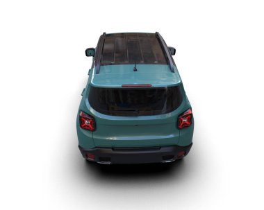 Mesajınız için boş alanı olan mavi bir araba