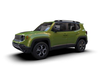 modern yeşil SUV arabası - 3D