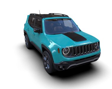 mavi SUV arabası - 3 boyutlu