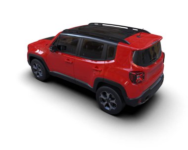 kırmızı modern SUV - 3D görüntüleme
