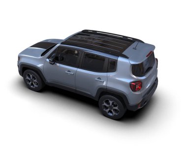 Siyah jipli ve arka görüşlü. 3d illüstrasyon