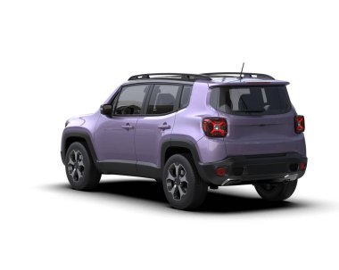 Bir markanın 3 boyutlu görüntülemesi - daha az genel SUV arabası beyaz arkaplanda izole edildi