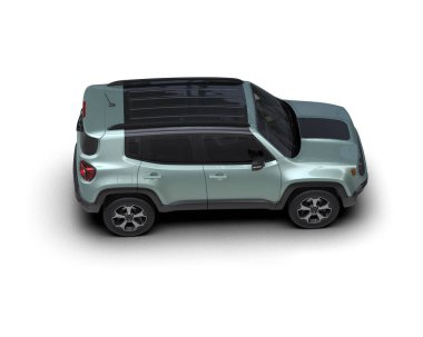 Beyaz arka planda modern SUV. 3d oluşturma