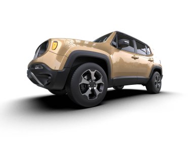 Beyaz arkaplandaki bir SUV 'un 3 boyutlu görüntüsü