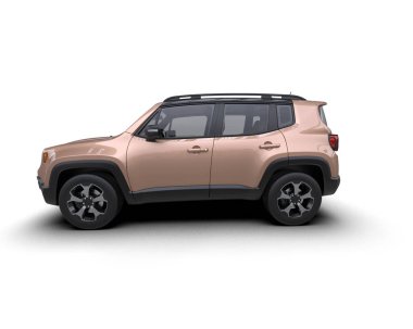 modern kompakt araba - arka görünüm - 3 boyutlu illüstrasyon