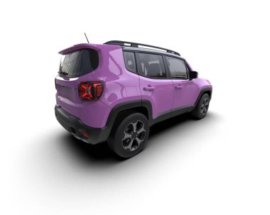 pembe küçük araba izole edildi.