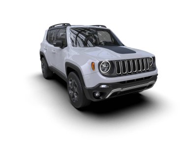 SUV beyaz arka planda izole edildi. 3d oluşturma.