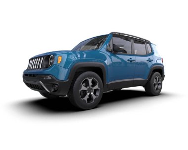 mavi SUV - ön görünüm - 3D görüntüleme