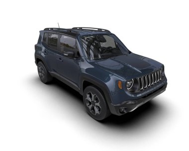 beyaz arka planda siyah modern SUV