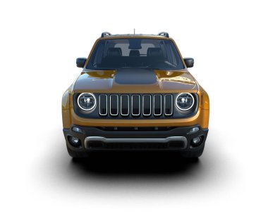 modern lüks SUv kırpma yolu ile beyaz arka planda izole - 3 boyutlu görüntüleme