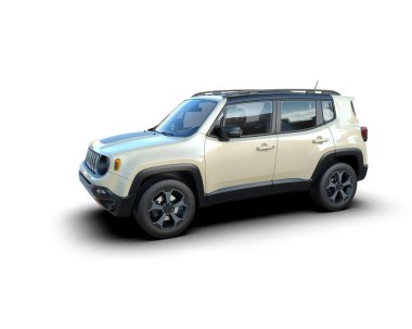beyaz arka planda modern SUV arabası