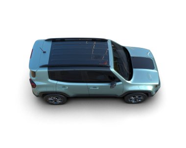 mavi araba beyaz arkaplanda izole edildi