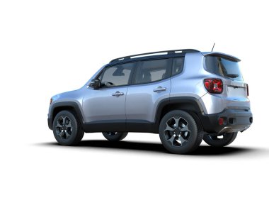 beyaz arkaplan üzerinde araba SUv 3D render