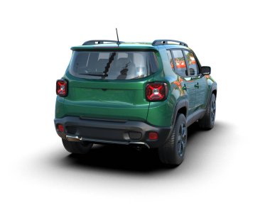 yeşil arka planda modern SUv