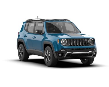 mavi modern SUV arabası - 3D görüntüleme